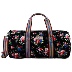 Cath Kidston Spray Flowers Foldaway Barrel Bag, Black